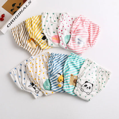 10 Pcs Reusable Baby Training Pants Washable Kids Cloth Diaper Nappies Changing Underwear Infant Toddler Potty Training Panties