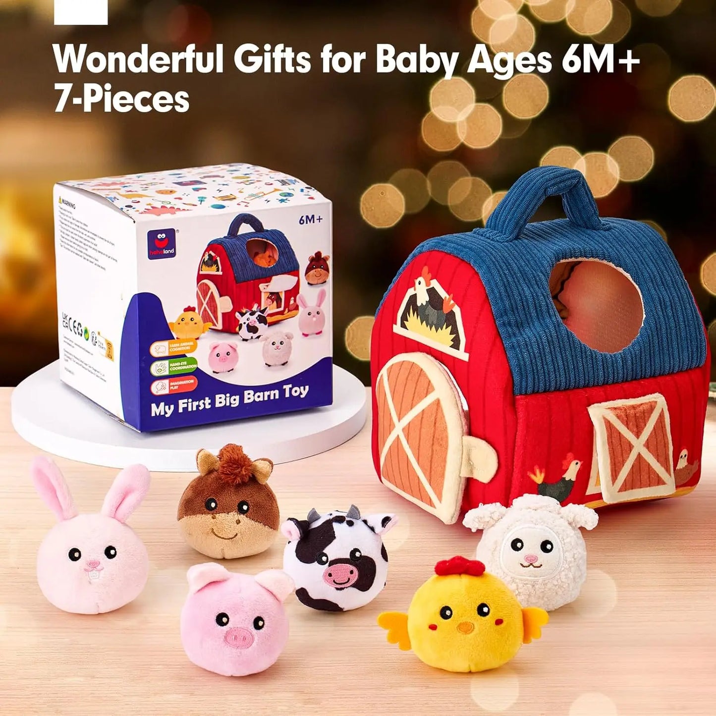 Surprise Barn Stuffed Farm Animals Toys For Baby 6-12 Months Montessori Toys Sensory Balls Toddlers Christmas Stocking Gift