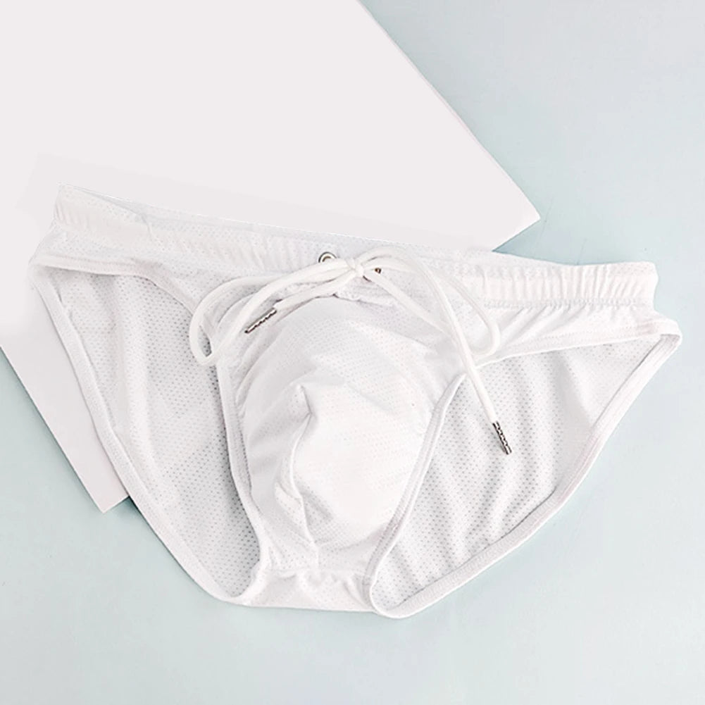 Men's Sexy Swimming Briefs Swimsuit Summer Beach Bikini Fashion Beach Breathable Large Pouches Surf Shorts Beachwear ﻿