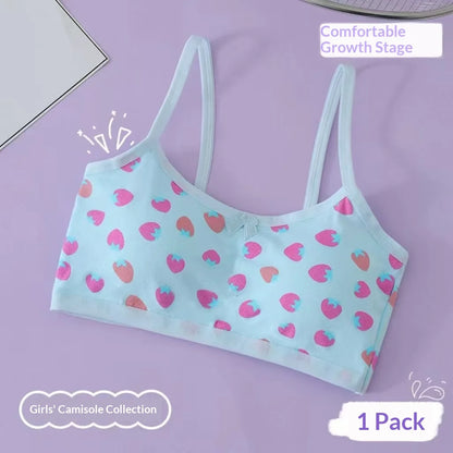 Girls' Development Period Underwear, Children's Student Tube Top, Girls' Camisole Vest, Pure Cotton Underwear, Thin for Puberty