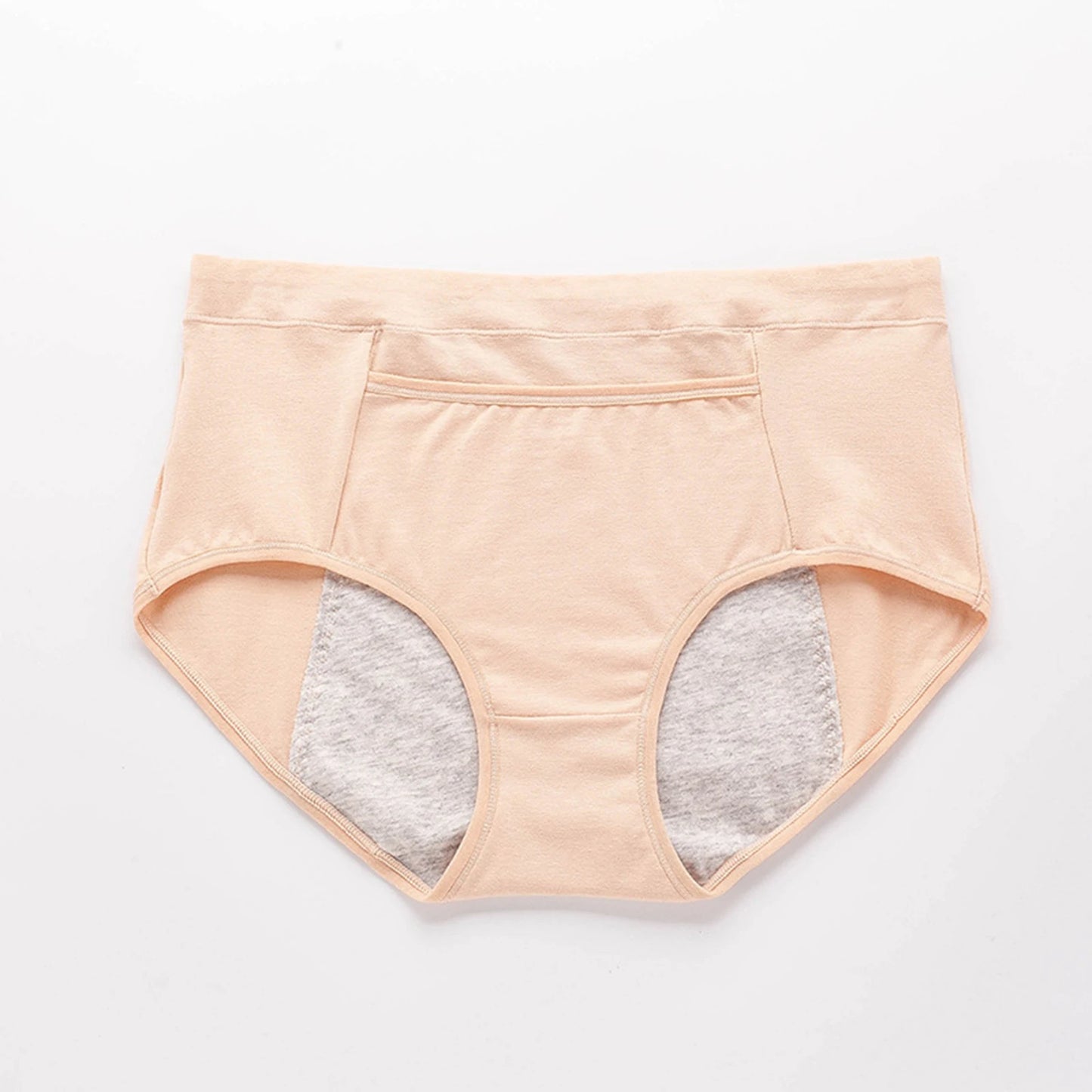 High Waisted Elasticity Underwear Breathable Period Underwear Solid Color Sanitary High Waisted Underwear For Women