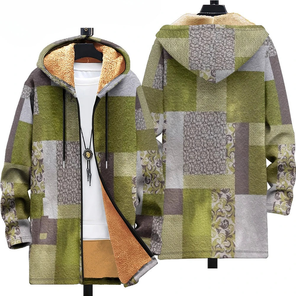 Men Cardigans Coats Retro Aztecs Printed Plush Thick Winter Abstract Art Graphics Jackets Casual Streetwear Unisex Clothing