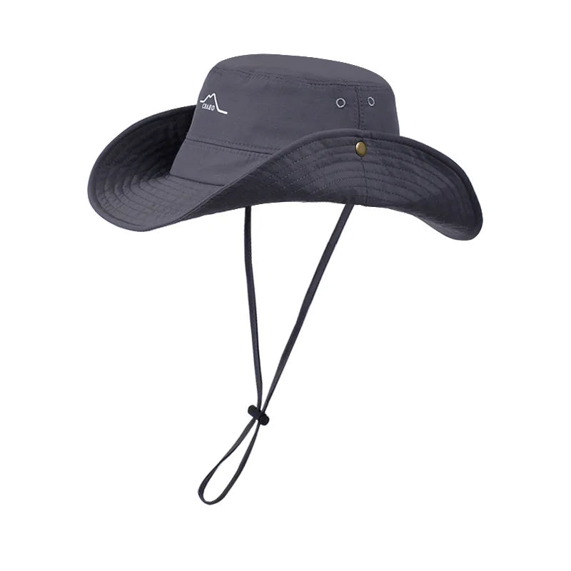 Waterproof and quick-drying summer wide-brimmed sun-protective hats for men and women, outdoor hiking and fishing sun hats