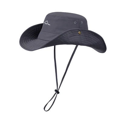 Waterproof and quick-drying summer wide-brimmed sun-protective hats for men and women, outdoor hiking and fishing sun hats
