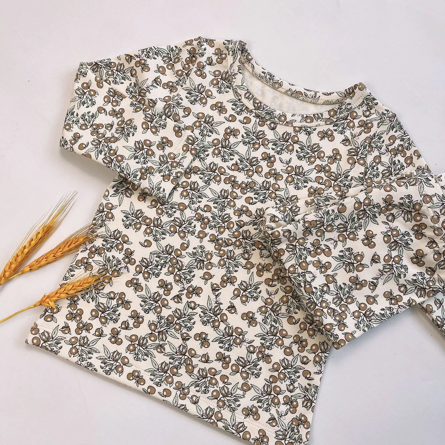 Baby Pajamas Casual Home Clothes Children's Clothing Cherry Lemon Flowers Pajama Baby Infant Autumn Spring Winter 2022