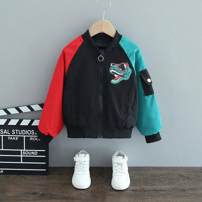 Children's Coat 2-14Y Boys' Spring Autumn Zip Jacket Kids's Windbreaker Tops Baseball Jacket