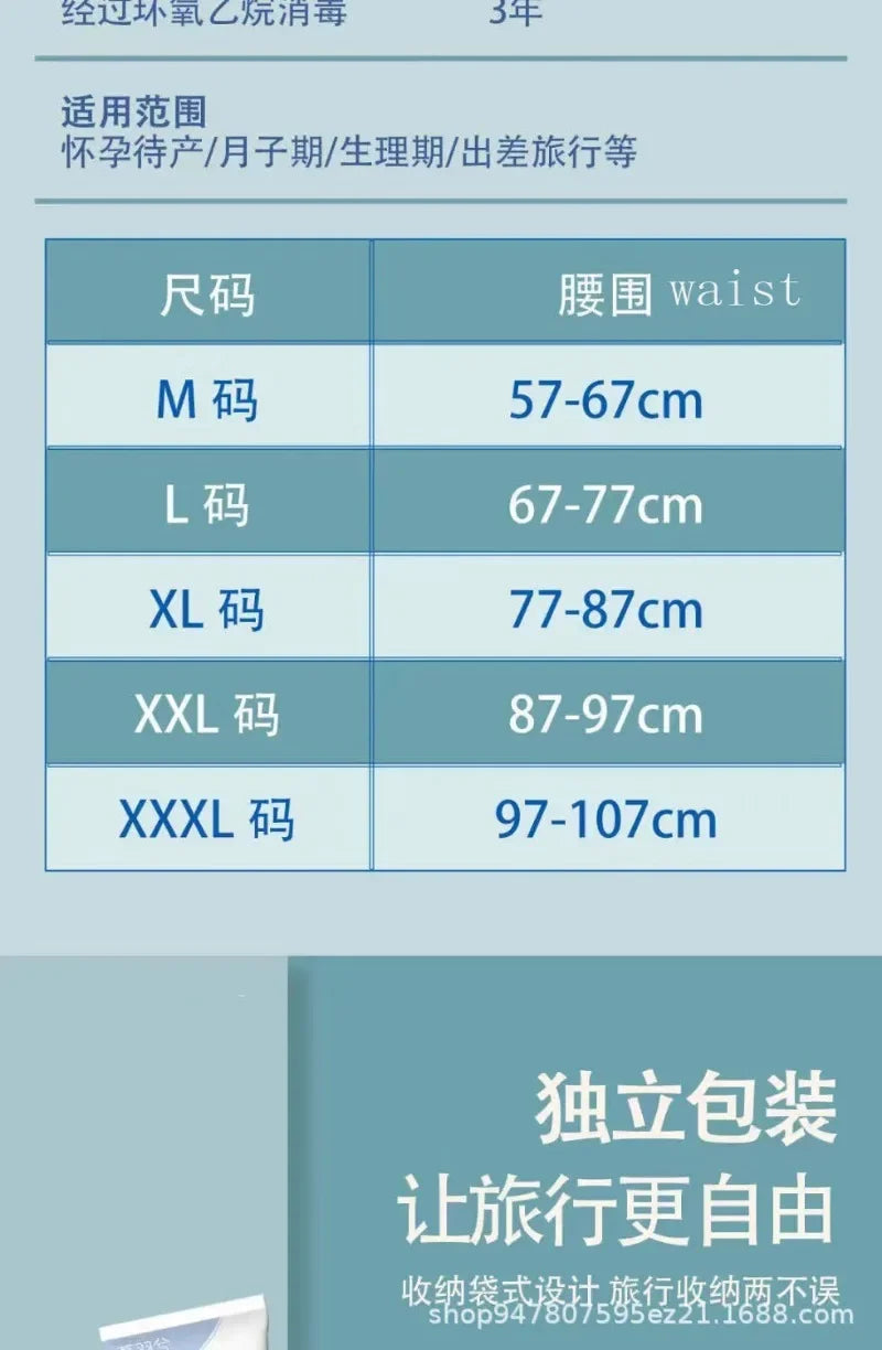 Disposable Sterile Underwear for Women Waiting for Childbirth After Confinement, Large Size Free Wash Travel Necessities