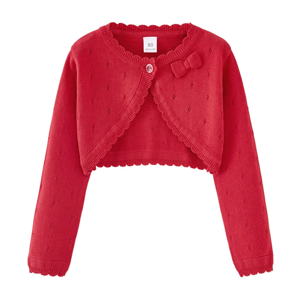0-10yrs White Girls Cardigans Sweater Jacket Kids Girl Coat for 1 2 3 4 5 6 Years Old Outcoat Shawl Girls Clothing