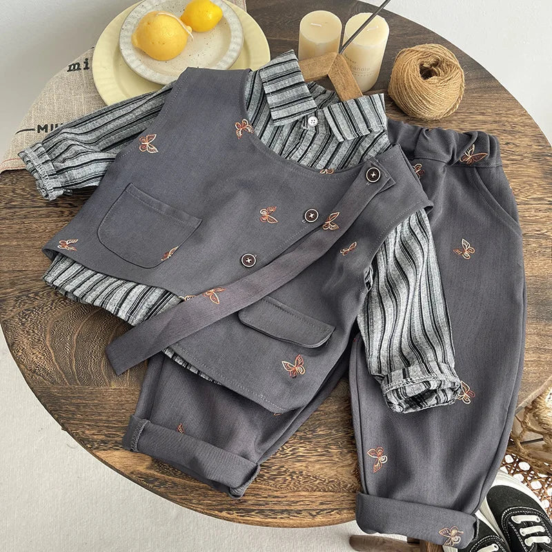 Boys Clothes Sets Spring Autumn 2026 Children Fashion Vest Shirts Pants 3pcs Party Suit For Baby Boy Outfits Kids Birthday Set 5