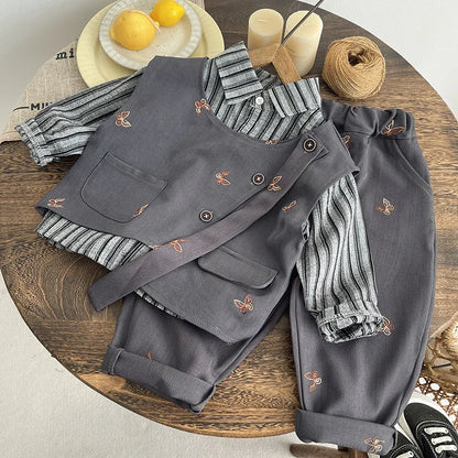 Boys Clothes Sets Spring Autumn 2026 Children Fashion Vest Shirts Pants 3pcs Party Suit For Baby Boy Outfits Kids Birthday Set 5