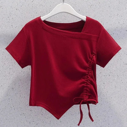 Summer Teenage Girls Clothes Set Children O-Neck Tshirt and Wide-leg pants Suit Student School Short Sleeve Top Bottom Outfits