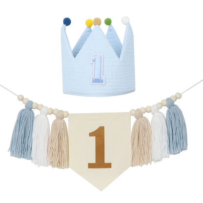 Baby Boy Girls First 1st Birthday Party Decorations Backdrop Wall Hangings Decorative for Kids Bedroom Nursery Wall Decor