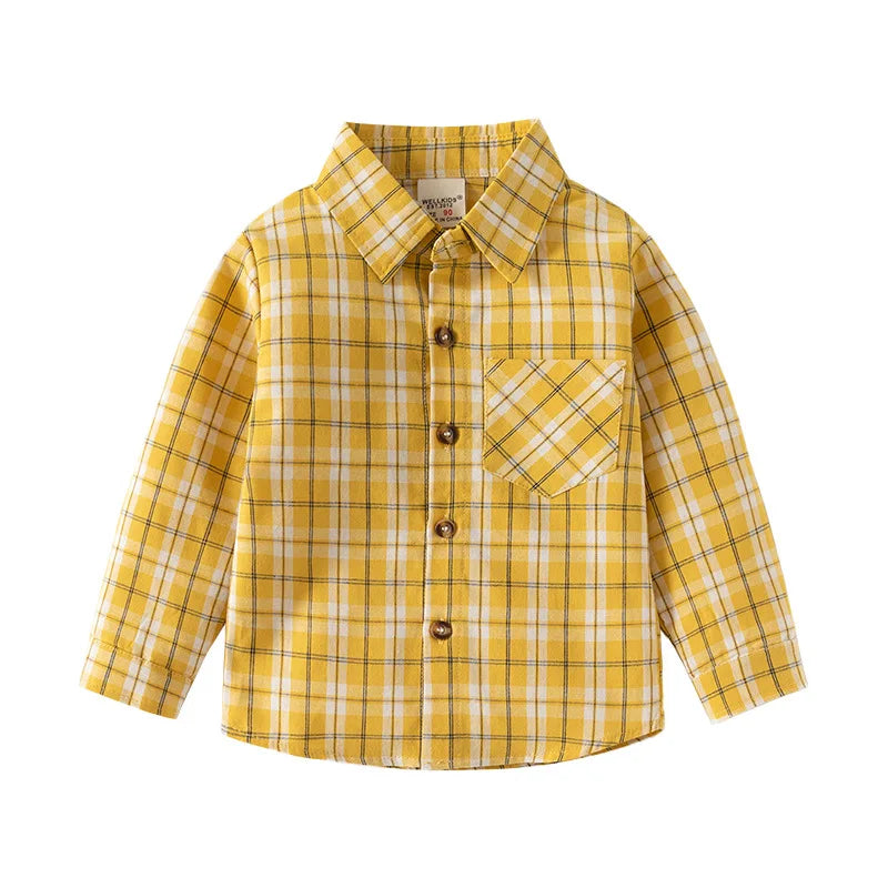 Quality Plaid Shirts for Boys Cotton Toddler Kids Tops Long Sleeve Spring Autumn Children's Clothes