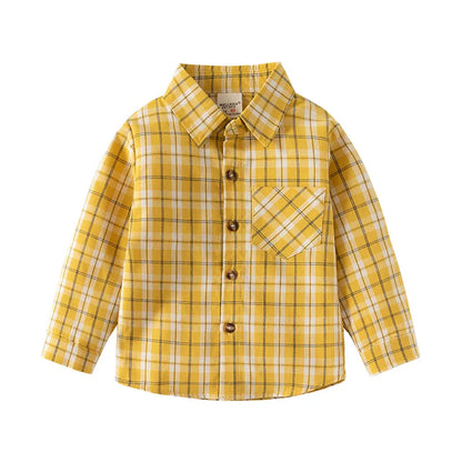 Quality Plaid Shirts for Boys Cotton Toddler Kids Tops Long Sleeve Spring Autumn Children's Clothes