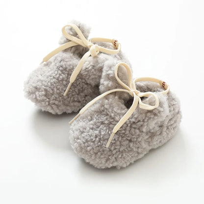 Baby Shoes Winter Baby Boy Girl Booties Fluff Soft Toddler Shoes First Lamb Cashmere Anti-Slip Warm Newborn Infant Crib Shoes