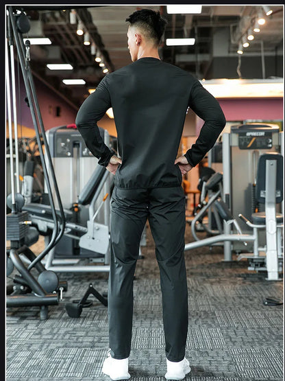 Sauna Suit Men Anti Rip Sweat Suits Gym Boxing Workout Jackets Waist Vest Trainer Workout Exercise Fitness Gym Long Sleeve Shirt
