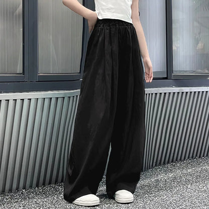 Teens Girls Casual Pants Summer Loose Cool Wide Leg Pants for Kids Daily All-match Thin Children Beach Trousers 8 10 12 14 Years