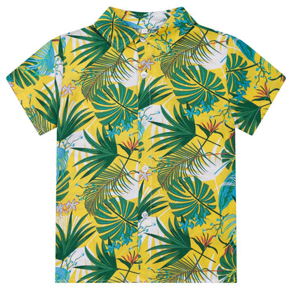 Kids Boys Hawaiian Shirts Tropical Graphic Print Short Sleeve Shirt Casual Turn-Down Collar Tee Tops for Vacation Beach Holiday