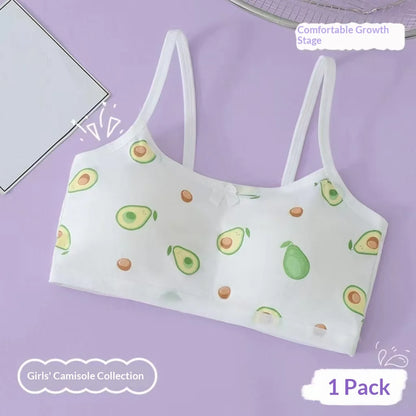 Girls' Development Period Underwear, Children's Student Tube Top, Girls' Camisole Vest, Pure Cotton Underwear, Thin for Puberty