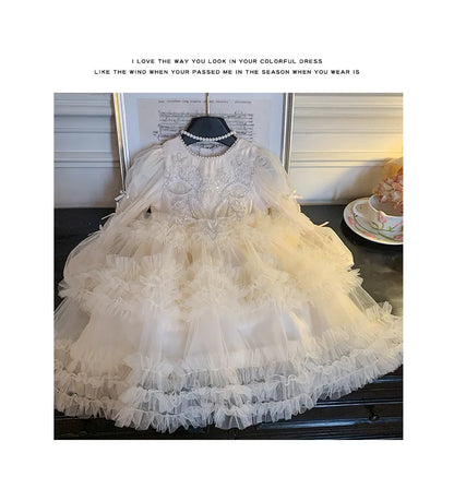 Baby Girls Clothing 2025 Autumn and Winter New Item Beautiful Dress Solid Color Pretty for Little Girls