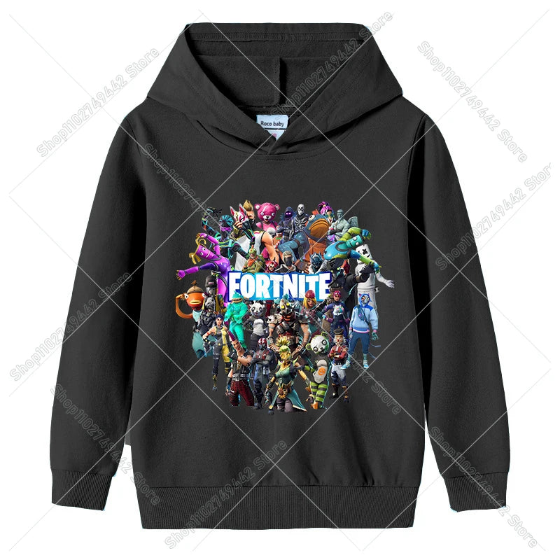 Fortnites Child Hoodies Autumn Hooded Sweatshirt for Boy Girl Thin Tracksuit Long Sleeve Pullover Tops Sportswear Kids Clothes