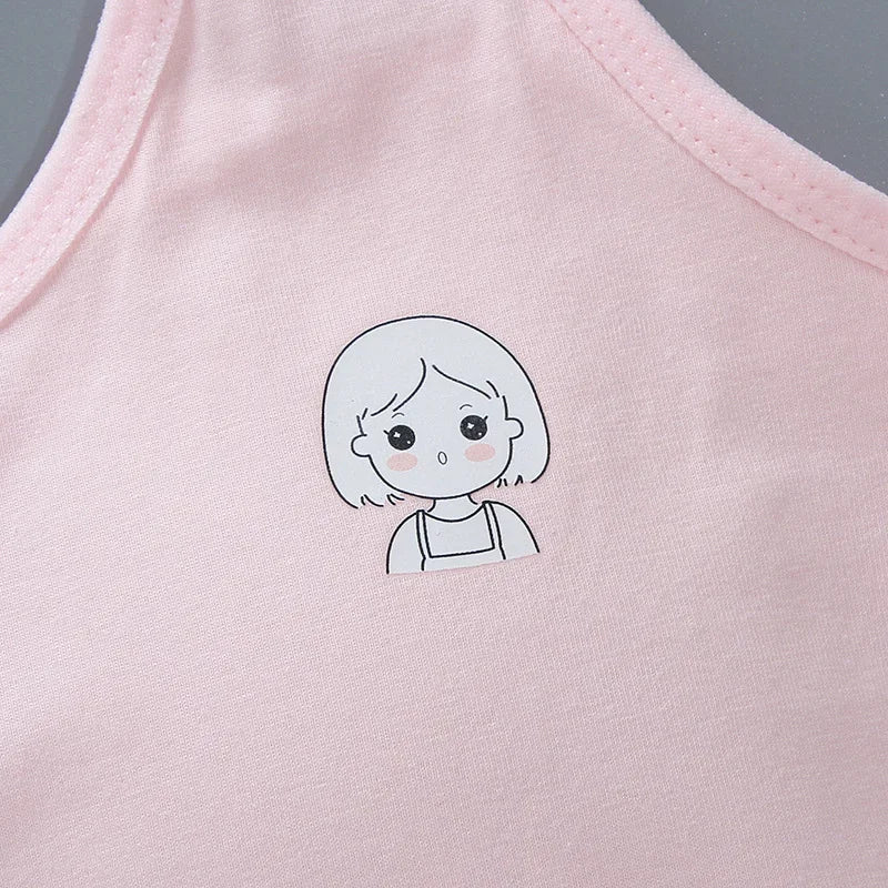 Girls Vest Long Cotton Children Tube Top Puberty Girls Bra Summer Wear Student Suspender Underwear Girl Underwear