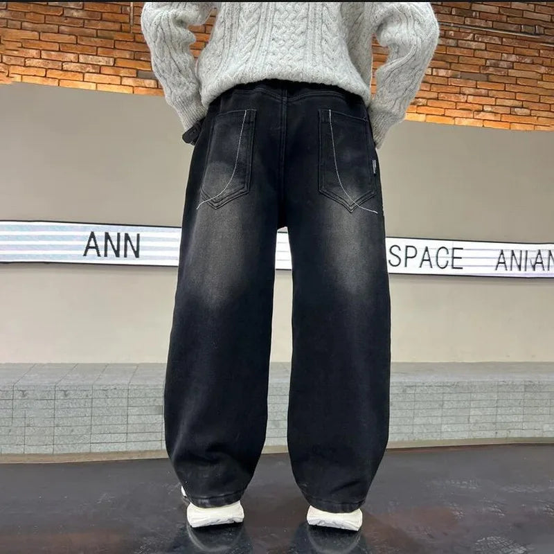 Hot Sale Kids Boy Black Gradient Jeans New Design School Teenager Casual Denim Pants Child Fashion Jeans Trousers 5 7 9 11 13 14