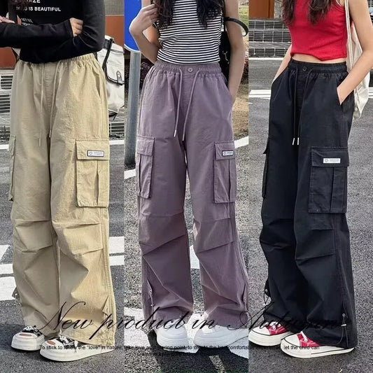 Girls Cargo Pants Kids Solid Color Pant Teenage Fashion Trousers 2026 Spring Autumn Children's Clothing Sports Wear