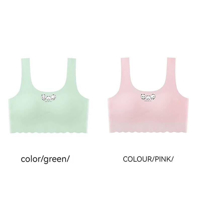 Teenage Girls' ice Silk Seamless Bra  Comfortable Underwear For Junior And High School Girls Undergarment For Girls In Puberty