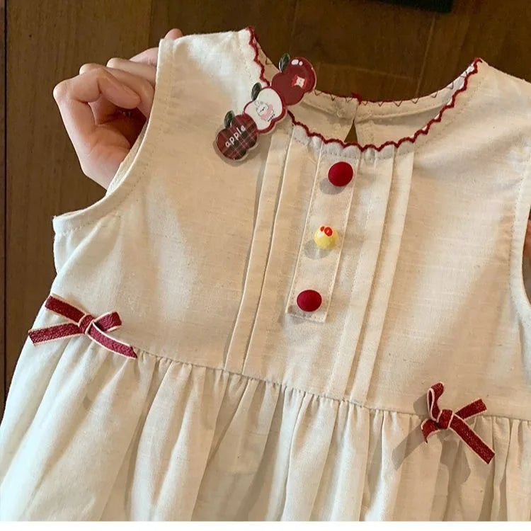 Girls' Vacation Dress 2025 New Summer Style Fashionable Dress for Children and Baby Girls, Cute Vest Dress