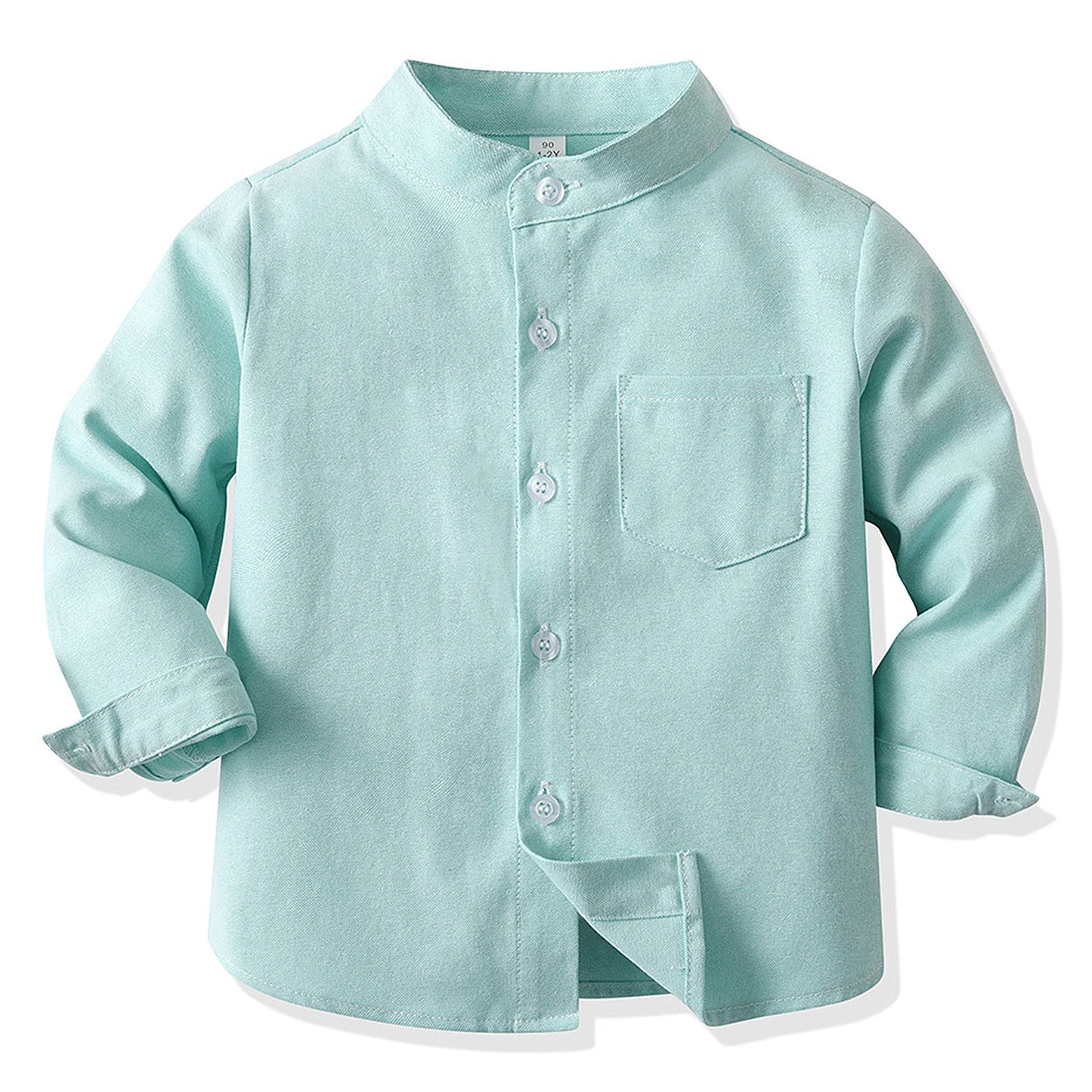 Girls' School Uniform,Long/Short Sleeve Blouse,Single Breasted High Collar Boys Shirts,Formal Kids Button-Down Gentleman Tops