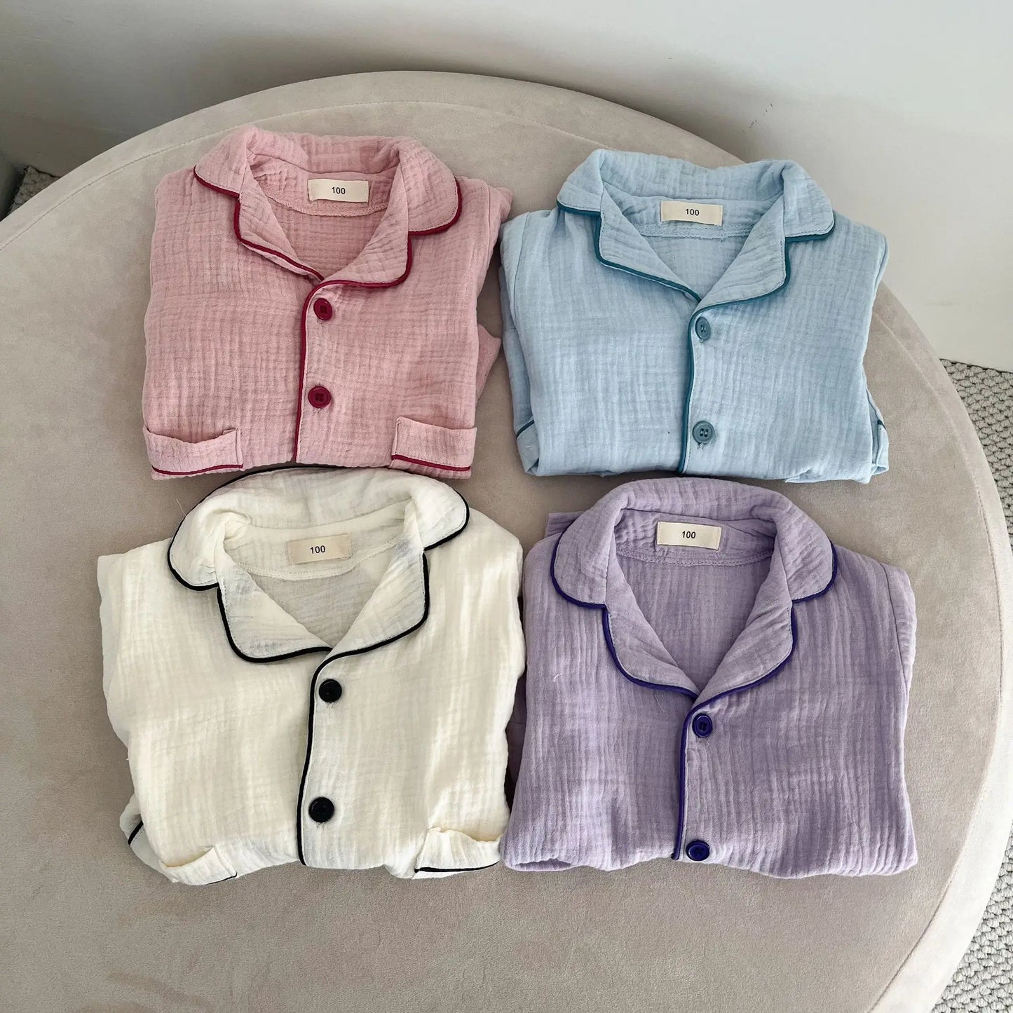 2PCS Children Pajamas Set 2025 New Spring Autumn Girls Long Sleeved Sleepwear Suit Boy Cotton Loungewear 1-8y Baby Kids Homewear