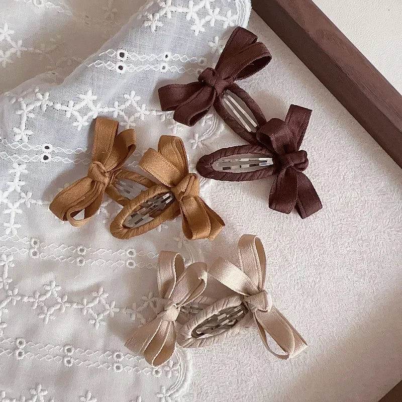 Belt Bow Baby Hair Clip for Girl Sweet Fashion Solid Color Leaf Series Barrettes for Toddler Cute BB Clip Kids Hair Accessories