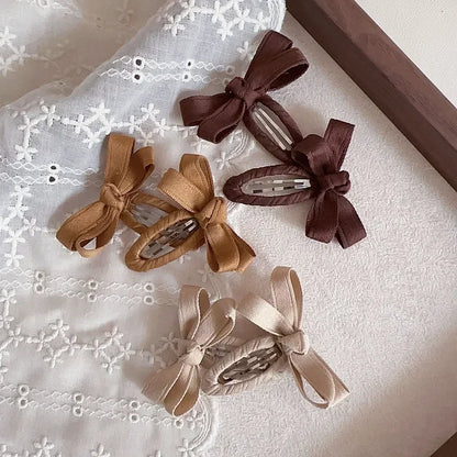 Belt Bow Baby Hair Clip for Girl Sweet Fashion Solid Color Leaf Series Barrettes for Toddler Cute BB Clip Kids Hair Accessories