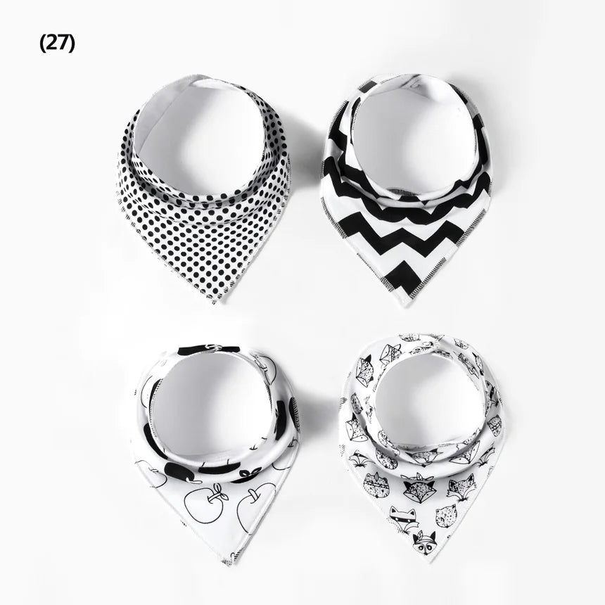 4 Pieces New Baby Bibs For Boy&Girl Burp Cloths Bandana Bibs Baby Bandana Infant Waterproof Dribble Bib Towels