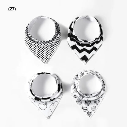 4 Pieces New Baby Bibs For Boy&Girl Burp Cloths Bandana Bibs Baby Bandana Infant Waterproof Dribble Bib Towels
