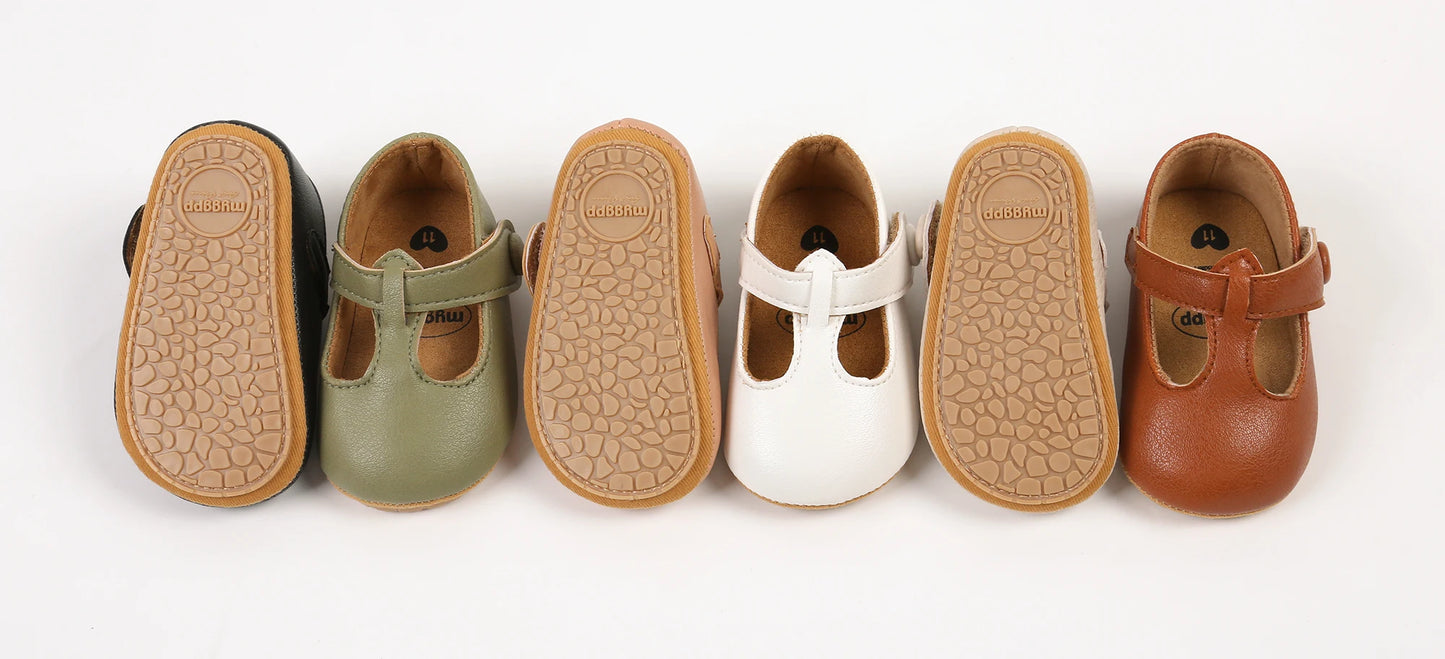 Baby Boys Girls Shoes Infant Leather Rubber Sole Anti-slip Toddler First Walkers Crib Shoes Newborn Girl Princess