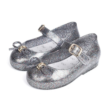 Spring and summer new girls' sandals 25 years old Baotou bow princess jelly single shoes children's dance shoes cross-border dro