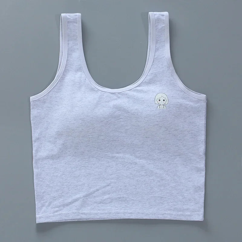 Girls Vest Long Cotton Children Tube Top Puberty Girls Bra Summer Wear Student Suspender Underwear Girl Underwear