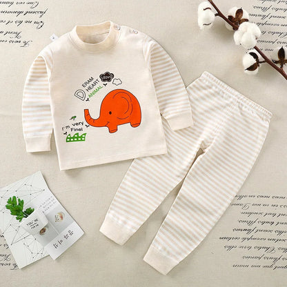 Baby Pajamas Children's Underwear Suit Boys and Girls' Pure Cotton High-waisted Autumn Clothes Autumn Pants Home Clothes