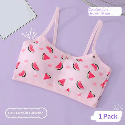 Girls' Development Period Underwear, Children's Student Tube Top, Girls' Camisole Vest, Pure Cotton Underwear, Thin for Puberty