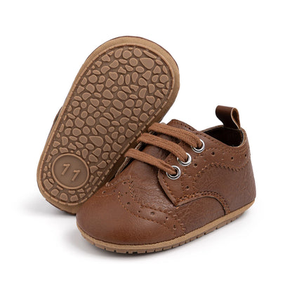 Baby Boys Girls Shoes Fashion T-strap Spring Autumn Retro Leather Casual Walking Shoes Rubber Soft Anti-slip Sole First Walkers