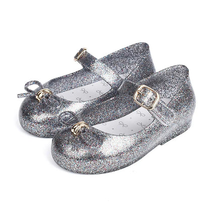 Spring and summer new girls' sandals 25 years old Baotou bow princess jelly single shoes children's dance shoes cross-border dro
