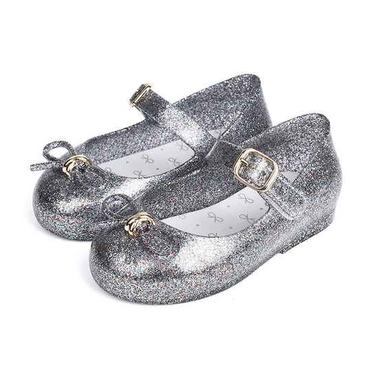 Spring and summer new girls' sandals 25 years old Baotou bow princess jelly single shoes children's dance shoes cross-border dro