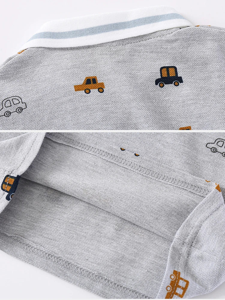 Baby Boy Clothes Summer Short Sleeve Children's Polo Shirts Toddler Kids Cotton T-shirts Boys Lapel Cartoon Tees Kids Sport Tops