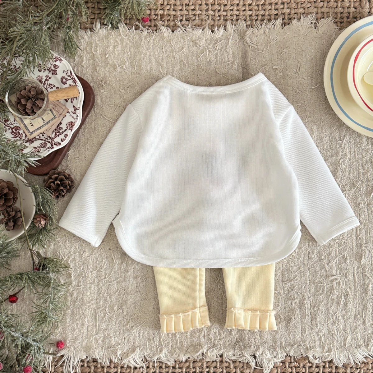 Baby Girl Clothes New Design Fashion Spring Fall Three Sweet Tube Patchwork Long Sleeves Pant Cotton Two-piece Set