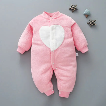Baby Boy Autumn Winter Warm Pajamas 0-18 Months Infant Girl Flannel Comfortable Jumpsuit Kid Soft Skin-friendly Outwear Romper