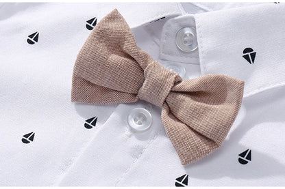 Baby Boys Clothing Suit Gentleman Handsome Romper Bow Set Birthday Festival Gift Jumpsuit Hat Toddler Boys Wedding Outfit Dress