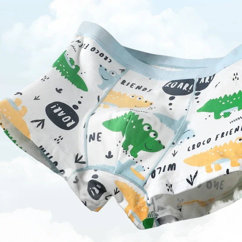 5PCSChildren's underwear, soft cotton for boys, boys' flat shorts, cartoon summer thin boys' four-cornered baby underpants