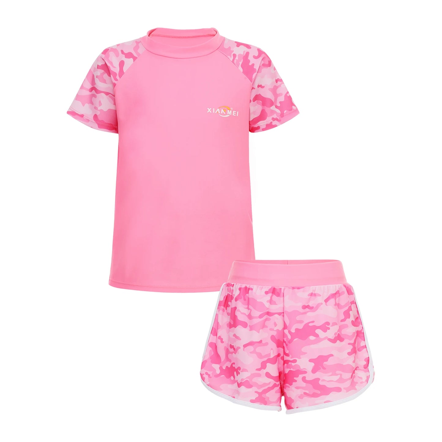 Girls 3-Piece UV Swimsuit Sun Protective Long Sleeve Rash Guard Swimwear Quickly Dry Swimming Shirt Top+Shorts+Pants Outfits